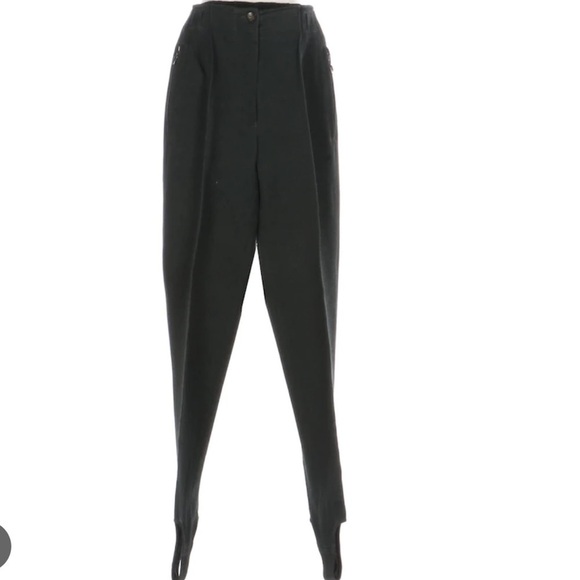 Belfe & Belfe Vintage black wool blend stirrup ski pants made in Italy Sz 8 - Picture 1 of 13